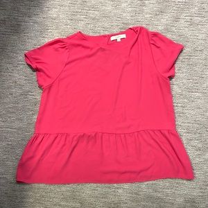 Hot pink loft peplum top